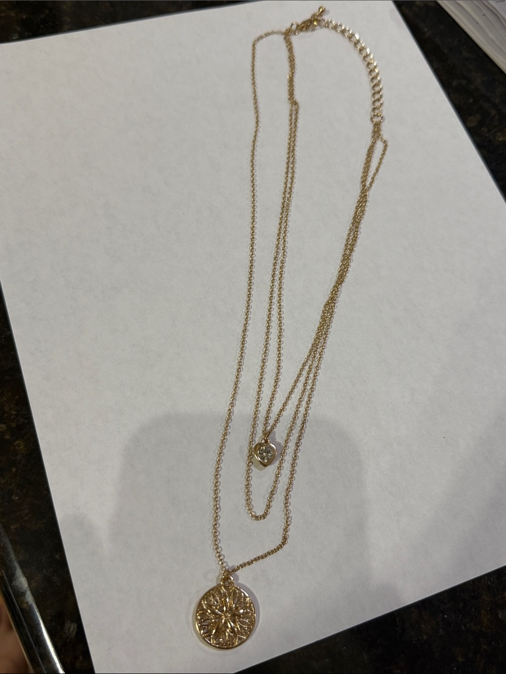 Gold Plated Layered Filigree Medallion Pendant Necklace Set from Anthropologie🔥🔥 - Picture 9 of 16